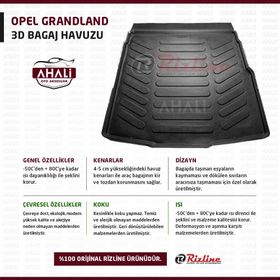 Rizline Opel Grandland 2017 Sonrası Bagaj Havuzu