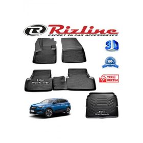 Rizline Opel Grandland 3D Paspas + 3D Bagaj Havuzu 2017 Sonrası Siyah Set