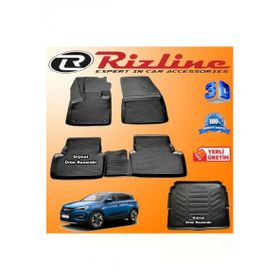 Rizline Opel Grandland 3D Paspas + 3D Bagaj Havuzu 2017 Sonrası Siyah Set