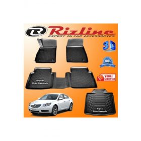 Rizline Opel Insignia 3D Paspas + 3D Bagaj Havuzu 2008-2016 Arası Siyah Set