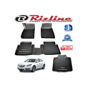 Rizline Opel Insignia 3D Paspas + 3D Bagaj Havuzu 2008-2016 Arası Siyah Set