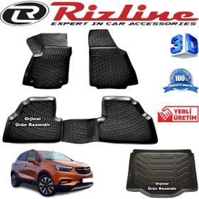 Rizline Opel Mokka X 3D Paspas + 3D Bagaj Havuzu 2015 - 2020 Arası Siyah Set