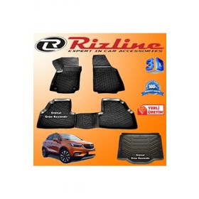 Rizline Opel Mokka X 3D Paspas + 3D Bagaj Havuzu 2015 - 2020 Arası Siyah Set