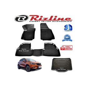 Rizline Opel Mokka X 3D Paspas + 3D Bagaj Havuzu 2015 - 2020 Arası Siyah Set