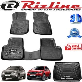 Rizline Peugeot 2008 2013-2019 Arası Siyah 3D Paspas + 3D Bagaj Havuzu
