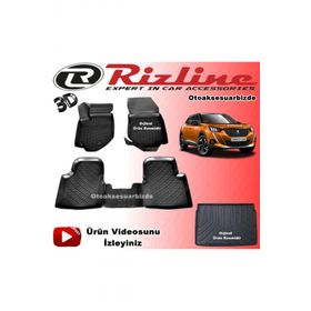 Rizline Peugeot 2008 2020 Sonrası 3D Havuzlu Paspas+Üst Bagaj Havuzu