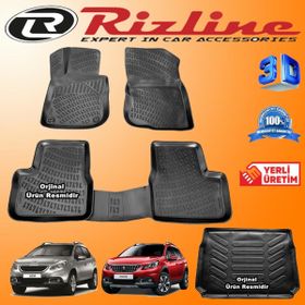 Rizline Peugeot 2008 3D Paspas + 3D Bagaj Havuzu 2013-2019 Arası Siyah Set