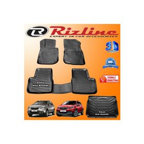 Rizline Peugeot 2008 3D Paspas + 3D Bagaj Havuzu 2013-2019 Arası Siyah Set