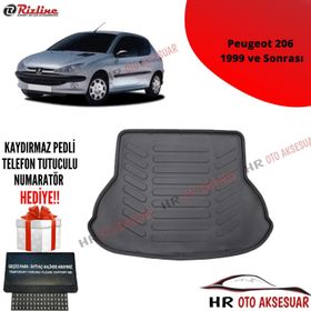 Rizline Peugeot 206 1999 Araca Özel Tasarım 3D Bagaj Havuzu