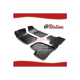 Rizline Peugeot 206 Siyah HB 1998-2012 Arası 4 Parça 3D Havuzlu Paspas