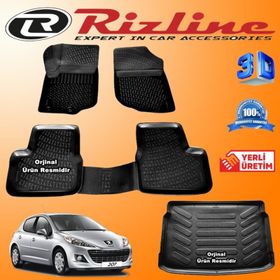 Rizline Peugeot 207 Havuz Siyah Hb 2006-2012 Aras 3D Bagaj Havuzu