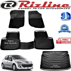 Rizline Peugeot 207 Havuz Siyah Hb 2006-2012 Aras 3D Bagaj Havuzu