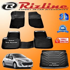 Rizline Peugeot 207 Havuz Siyah Hb 2006-2012 Aras 3D Bagaj Havuzu