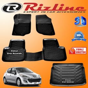 Rizline Peugeot 207 Havuz Siyah Hb 2006-2012 Aras 3D Bagaj Havuzu