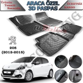 Rizline Peugeot 208 2012-2018 Siyah 3D Havuzlu Paspas