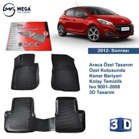 Rizline Peugeot 208 2012 Sonrası 3D Havuzlu Paspas