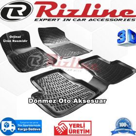 Rizline Peugeot 208 Hb 2012 2019 Siyah 3D Havuzlu Paspas