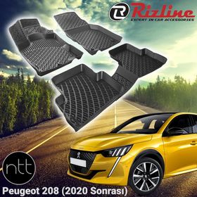 Rizline Peugeot 208 Hb 2012 2019 Siyah 3D Havuzlu Paspas