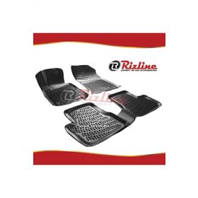 Rizline Peugeot 208 Siyah HB 2012-2020 Arası 4 Parça 3D Havuzlu Paspas