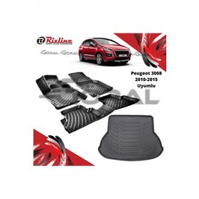 Rizline Peugeot 3008 2010-2015 Uyumlu Paspas ve Bagaj Havuzu Set