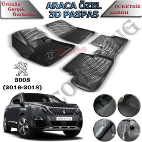 Rizline Peugeot 3008 2016-2018 3D Havuzlu Paspas