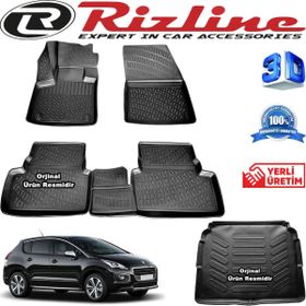 Rizline Peugeot 3008 3D Paspas + 3D Bagaj Havuzu 2016-2020 Arası Siyah Set
