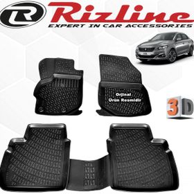 Rizline Peugeot 301 2012 - 2020 Arası Siyah 4'lü Set 3D Havuzlu Paspas