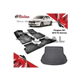 Rizline Peugeot 301 2012 ve Sonrası Paspas ve Bagaj Havuzu Set