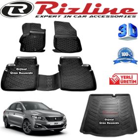 Rizline Peugeot 301 3D Havuzlu Bagaj Havuzu 2012-2020 Arası Oto Paspas