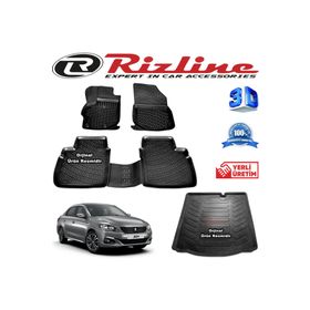 Rizline Peugeot 301 3D Havuzlu Bagaj Havuzu 2012-2020 Arası Oto Paspas