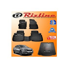 Rizline Peugeot 301 Paspası Siyah 2012-2018 Arası 3D Bagaj Havuzu