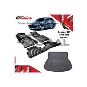 Rizline Peugeot 307 2001-2008 Uyumlu Paspas ve Bagaj Havuzu Set