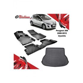 Rizline Peugeot 308 2008-2013 Uyumlu Paspas ve Bagaj Havuzu Set