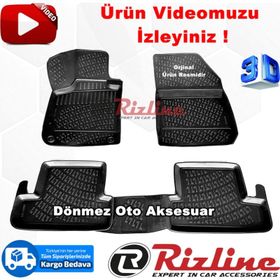 Rizline Peugeot 308 2014-2020 Siyah 3D Havuzlu Paspas