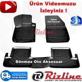 Rizline Peugeot 308 2014-2020 Siyah 3D Havuzlu Paspas
