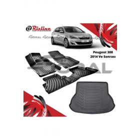 Rizline Peugeot 308 2014 ve Sonrası Paspas ve Bagaj Havuzu Set