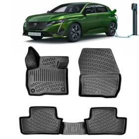 Rizline Peugeot 308 Elektrikli 2022+ 3D Siyah Havuzlu Paspas