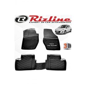 Rizline Peugeot 308 HB 2007 - 2014 Arası Siyah 4 Parça Set 3D Havuzlu Paspas