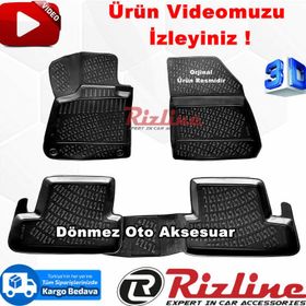Rizline Peugeot 308 Hb 2014 2019 Siyah 3D Havuzlu Paspas