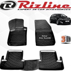 Rizline Peugeot 308 HB 2014 - 2020 Arası Siyah 4 Parça Set 3D Havuzlu Paspas
