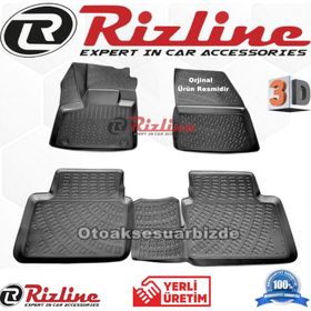 Rizline Peugeot 5008 2016 - 2020 Arası Siyah 3D Havuzlu Paspas
