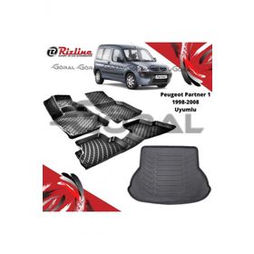 Rizline Peugeot Partner 1 1998-2008 Uyumlu Paspas ve Bagaj Havuzu Set