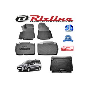 Rizline Peugeot Partner Tepee 2009 Sonrasi 3D Havuzlu Paspas