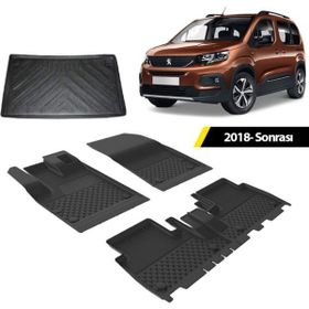 Rizline Peugeot Rifter 2019+ 4.5D Sahler Siyah Paspas 3D Bagaj Havuzu