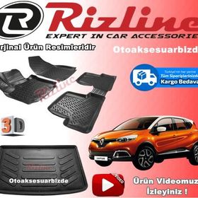 Rizline Renault Captur 2013-2019 Siyah 3D Bagaj Havuzu
