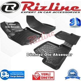 Rizline Renault Clio 3 HB 2006 - 2012 Arası Siyah 3D Havuzlu Paspas