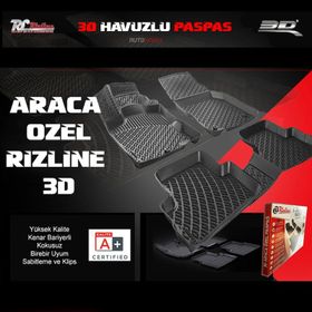 Rizline Renault Clio 3 Hb 2006 2012 Siyah 3D Havuzlu Paspas