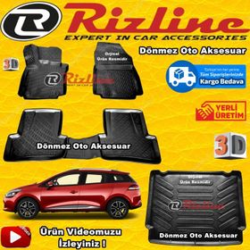 Rizline Renault Clio 4 Hb 2012-2018 Arası 4.5D 3D Bagaj Havuzu ve Paspas