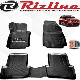 Rizline Renault Clio 4 Siyah STW 2013 - 2019 Arası 4 Parça Set 3D Havuzlu Paspas