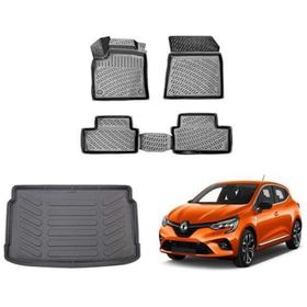 Rizline Renault Clio 5 HB 3D Paspas + 3D Bagaj Havuzu 2020 Sonrası Siyah Set
